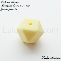 Perle en silicone hexagone 17 mm