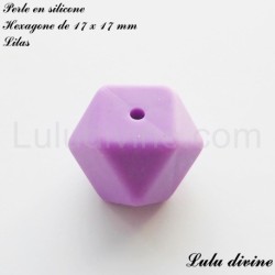 Perle en silicone hexagone 17 mm