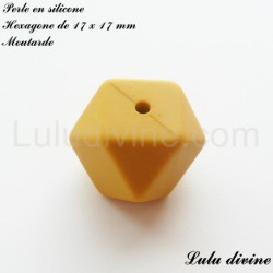 Perle en silicone hexagone 17 mm