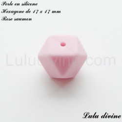 Perle en silicone hexagone 17 mm