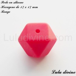 Perle en silicone hexagone 17 mm