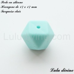 Perle en silicone hexagone 17 mm