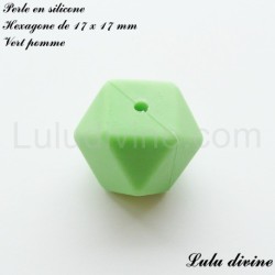 Perle en silicone hexagone 17 mm