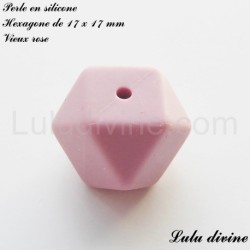 Perle en silicone hexagone 17 mm