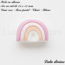 Perle en silicone Arc en ciel