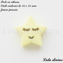 Perle en silicone Etoile endormi