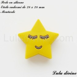 Perle en silicone Etoile endormi