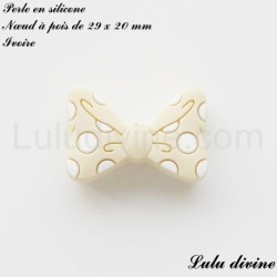 Perle en silicone Nœud à pois