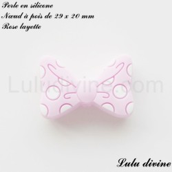 Perle en silicone Nœud à pois