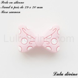 Perle en silicone Nœud à pois