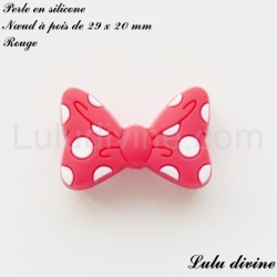 Perle en silicone Nœud à pois