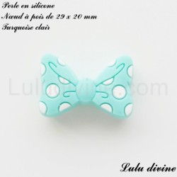 Perle en silicone Nœud à pois