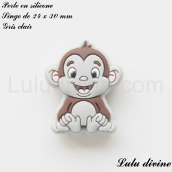 Perle en silicone Singe