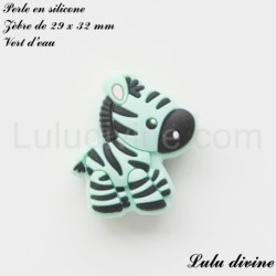 Perle en silicone Zèbre