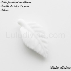 Perle pendant en silicone Feuille