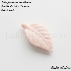 Perle pendant en silicone Feuille