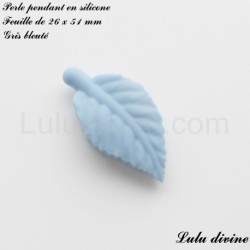 Perle pendant en silicone Feuille