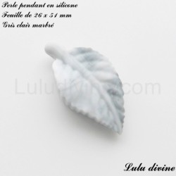 Perle pendant en silicone Feuille