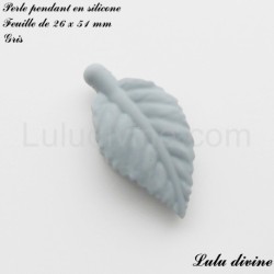 Perle pendant en silicone Feuille