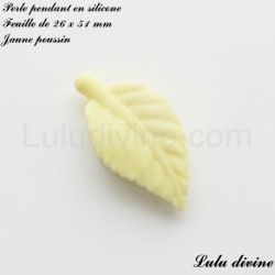 Perle pendant en silicone Feuille
