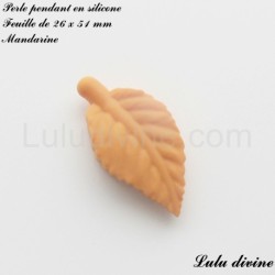 Perle pendant en silicone Feuille