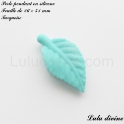 Perle pendant en silicone Feuille