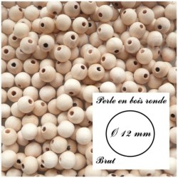 Perle en bois ronde Ø 12 mm