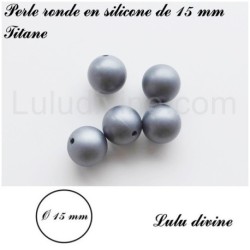 Perle en silicone ronde Ø 15 mm