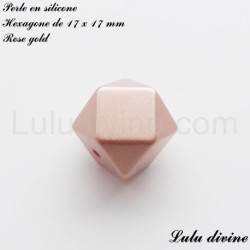 Perle en silicone hexagone 17 mm