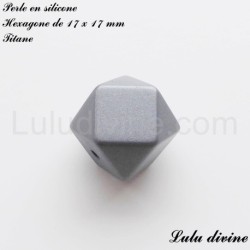 Perle en silicone hexagone 17 mm
