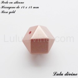 Perle en silicone hexagone 14 mm
