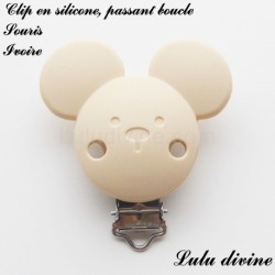 Pince / Clip en silicone, attache tétine, passant, Souris