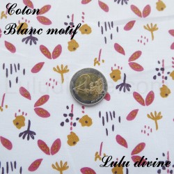 Tissu Coton Blanc motif 2