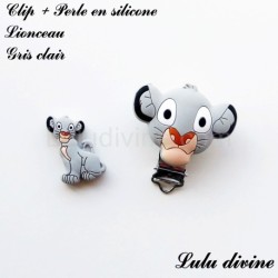 Clip + Perle silicone boucle Lionceau