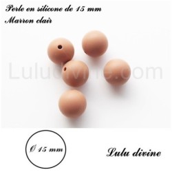Perle en silicone ronde 15 mm