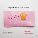 Étiquette tissée : Petite princesse (rose Couronne)