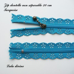 Zip non séparable en dentelle de 30 cm 2