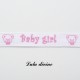 Ruban blanc Baby girl Ourson de 10 mm