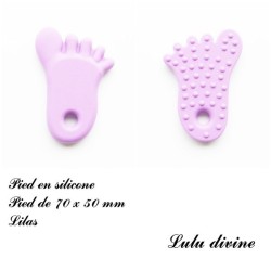 Pied en silicone de 70 x 50 mm, spécial dentition / Hochet / Attache tétine  2