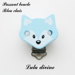 Pince / Clip en bois, attache tétine, passant, Renard 