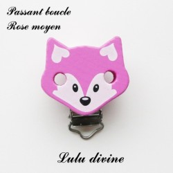 Pince / Clip en bois, attache tétine, passant, Renard 