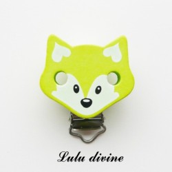 Pince / Clip en bois, attache tétine, passant, Renard 