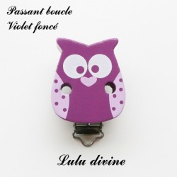 Pince / Clip en bois, attache tétine, passant, Hibou/ Chouette