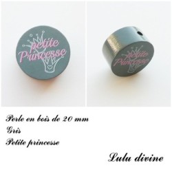 Perle en bois de 20 mm, Perle en bois, Petite princesse