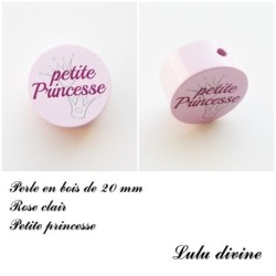 Perle en bois de 20 mm, Perle en bois, Petite princesse