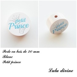 Perle en bois de 20 mm, Perle en bois, Petit prince 2