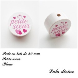 Perle en bois de 20 mm, Perle en bois, Petite sœur