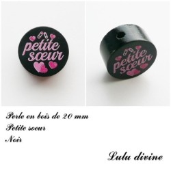 Perle en bois de 20 mm, Perle en bois, Petite sœur