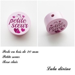 Perle en bois de 20 mm, Perle en bois, Petite sœur