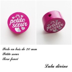 Perle en bois de 20 mm, Perle en bois, Petite sœur